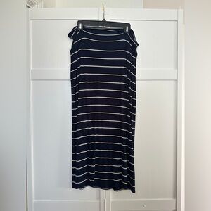 Knitworks Black and White Striped Midi Skirt - stretch - flexible size 14-18W